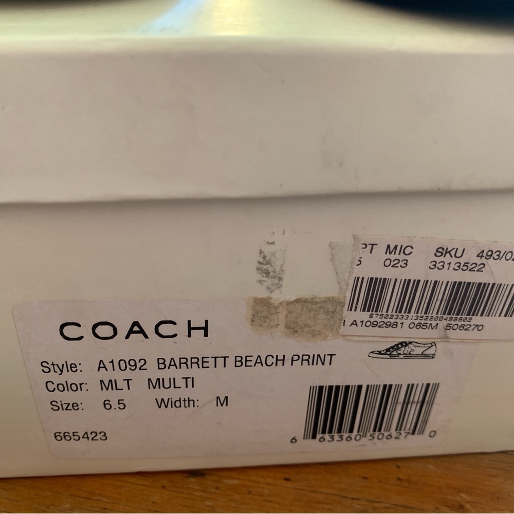 Coach Barrett Beach print canvas  and leather sneaker. - Picture 7 of 9
